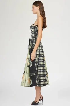 Abito Bustier Stampa Ibiscus