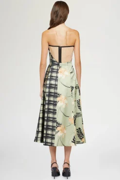 Abito Bustier Stampa Ibiscus