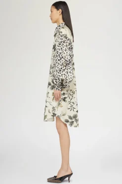 Abito Camicia Stampa Tropicale