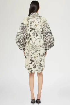 Abito Camicia Stampa Tropicale