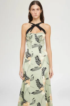 Abito Lungo Stampa Ibiscus