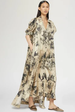 Abito Lungo Stampa Tropicale