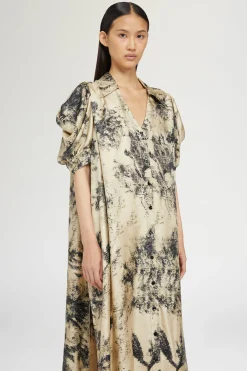 Abito Lungo Stampa Tropicale