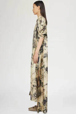 Abito Lungo Stampa Tropicale