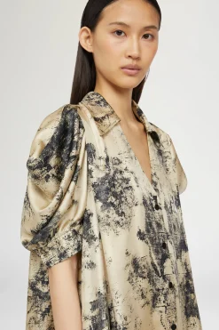 Abito Lungo Stampa Tropicale