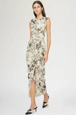 Abito Midi Stampa Tropicale