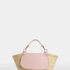 Borsa di Paglia Grande Rosa
