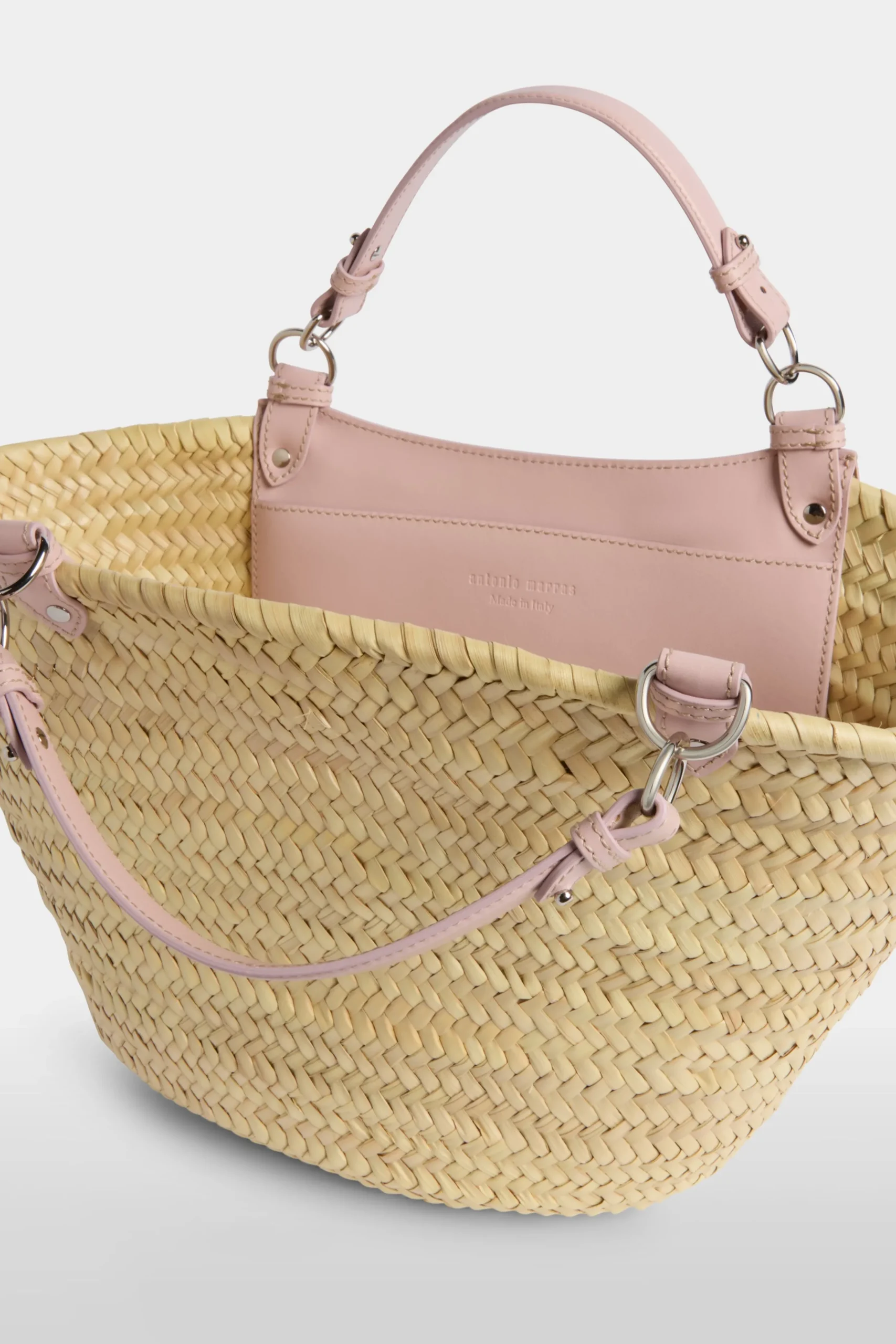 Borsa di Paglia Grande Rosa