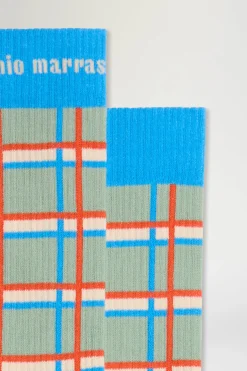 Calze a Quadri Verdi e Blu