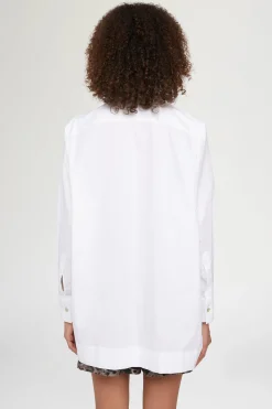 Camicia Bianca Ricami Neri