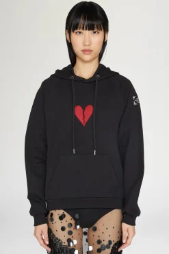 Felpa con cappuccio cuore spezzato