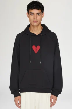 Felpa con cappuccio cuore spezzato