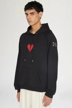 Felpa con cappuccio cuore spezzato