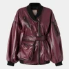 Giacca di Pelle Bordeaux