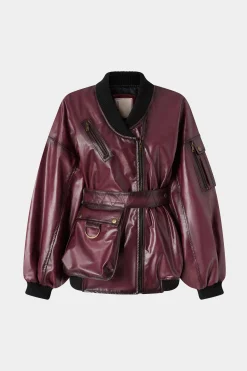 Giacca di Pelle Bordeaux