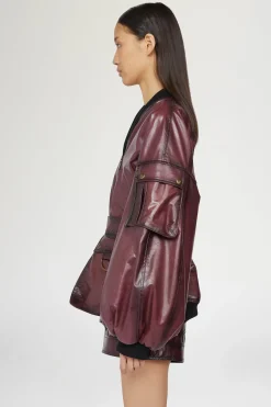 Giacca di Pelle Bordeaux