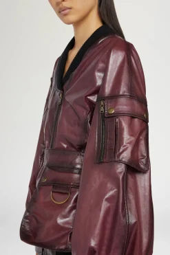 Giacca di Pelle Bordeaux