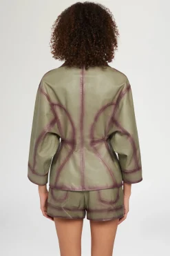 Giacca di Pelle Verde