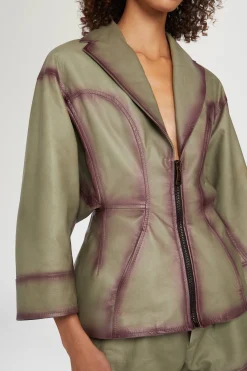 Giacca di Pelle Verde