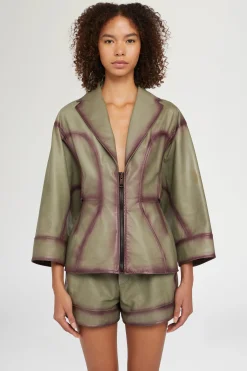 Giacca di Pelle Verde