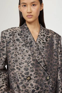 Giacca Doppiopetto Stampa Animalier