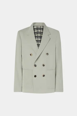 Giacca Doppiopetto Verde Salvia
