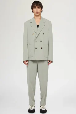 Giacca Doppiopetto Verde Salvia