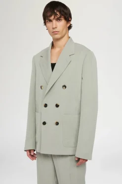Giacca Doppiopetto Verde Salvia