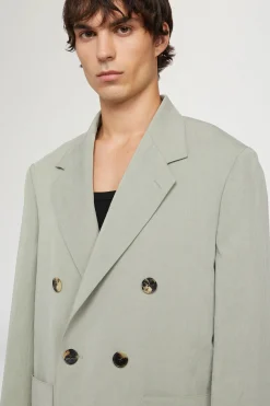 Giacca Doppiopetto Verde Salvia