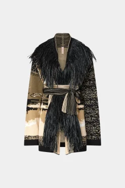 Giacca in maglia con Frange