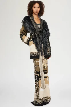 Giacca in maglia con Frange