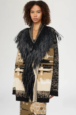 Giacca in maglia con Frange