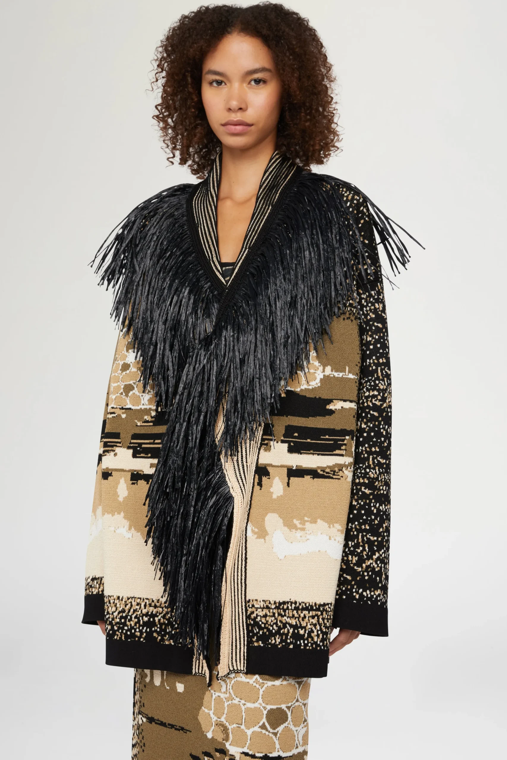 Giacca in maglia con Frange