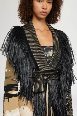 Giacca in maglia con Frange