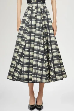 Gonna Midi a Pieghe Quadri