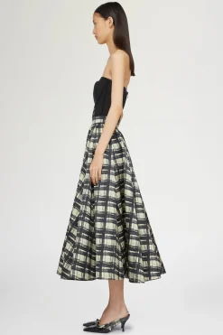 Gonna Midi a Pieghe Quadri