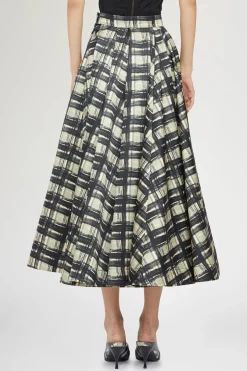 Gonna Midi a Pieghe Quadri