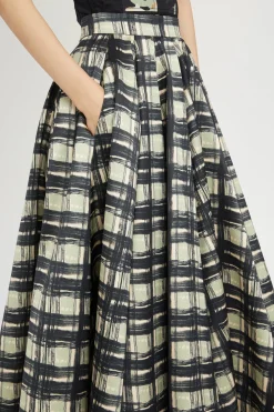 Gonna Midi a Pieghe Quadri