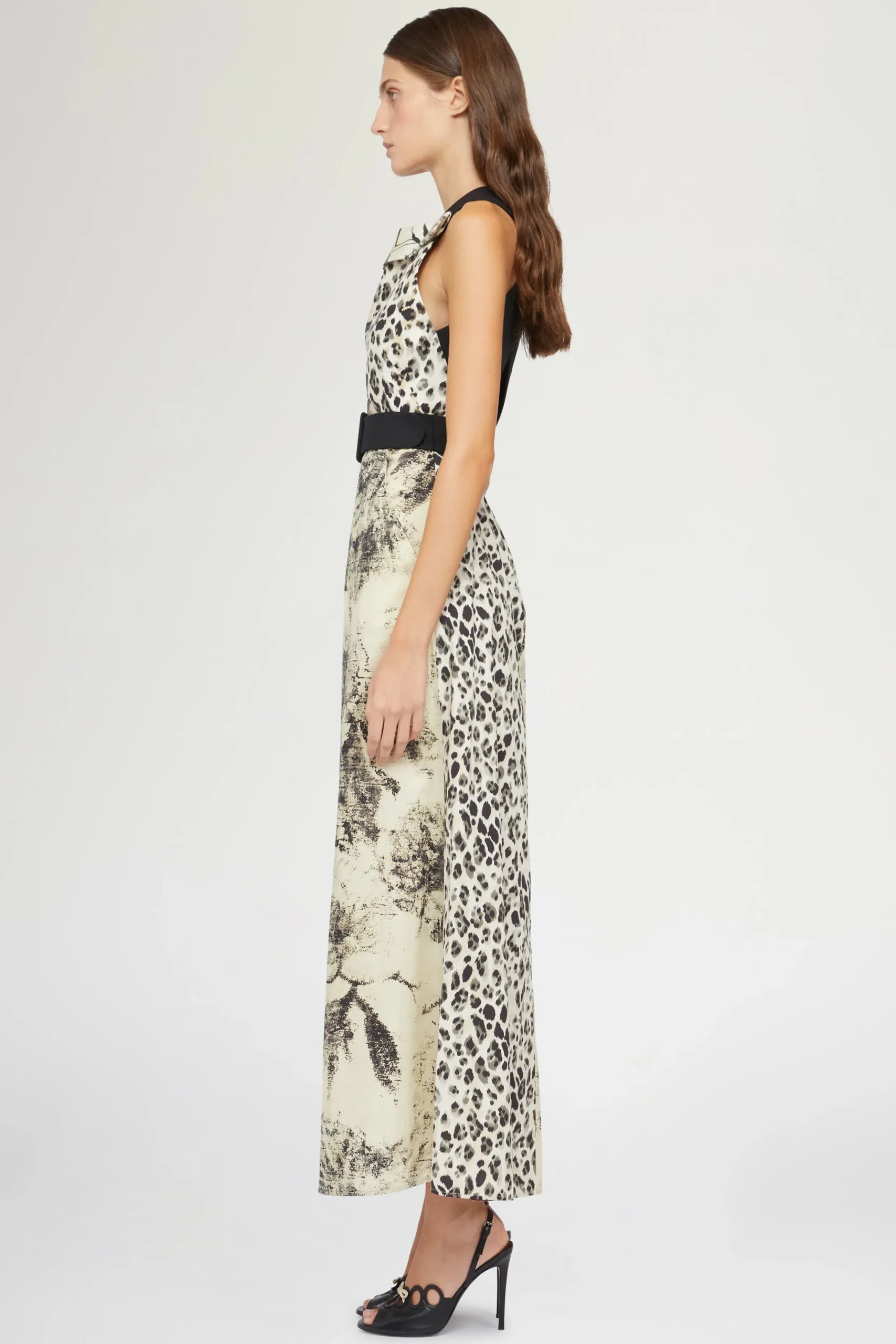 Midi Abito Stampa Tropicale & Leopardo