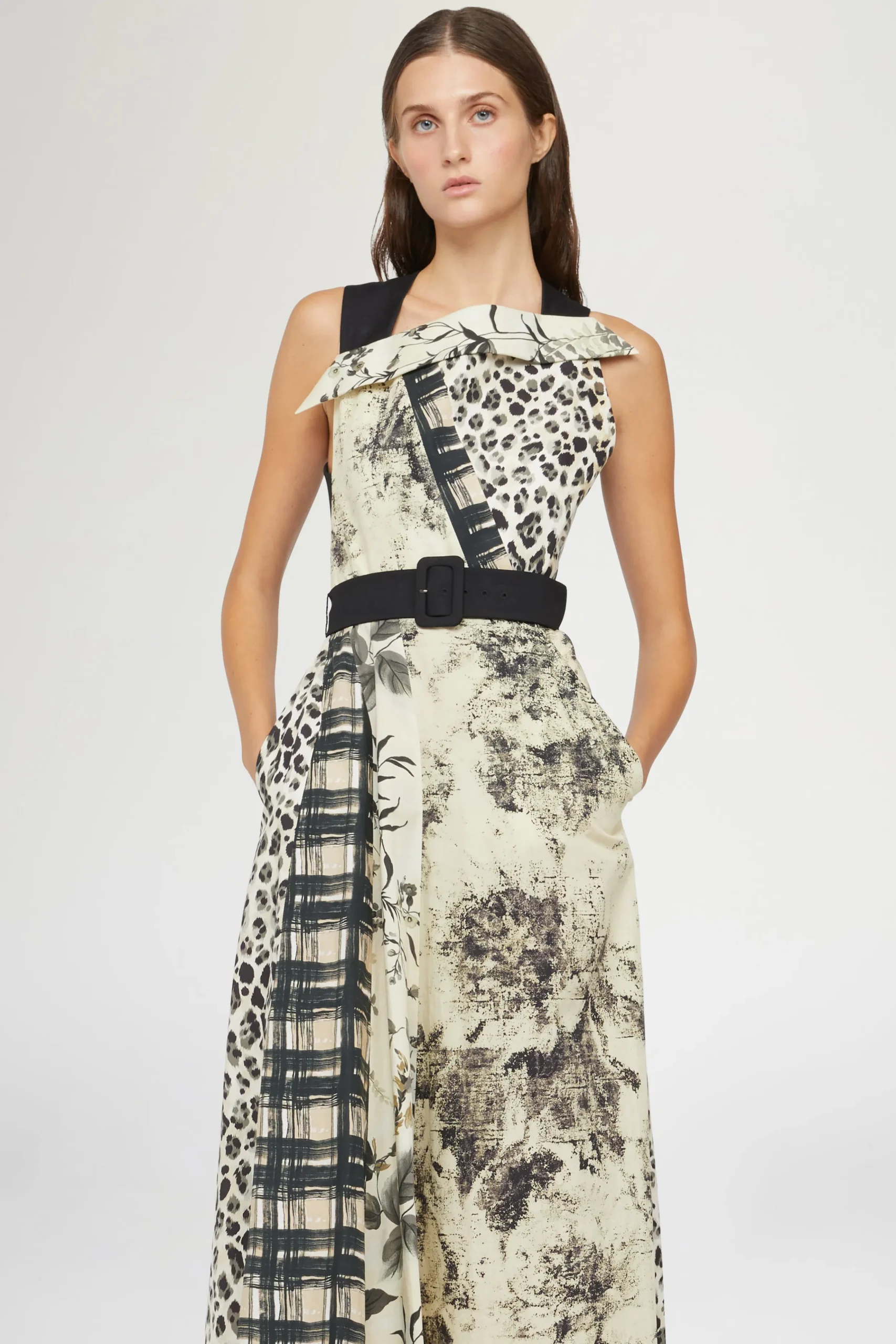 Midi Abito Stampa Tropicale & Leopardo