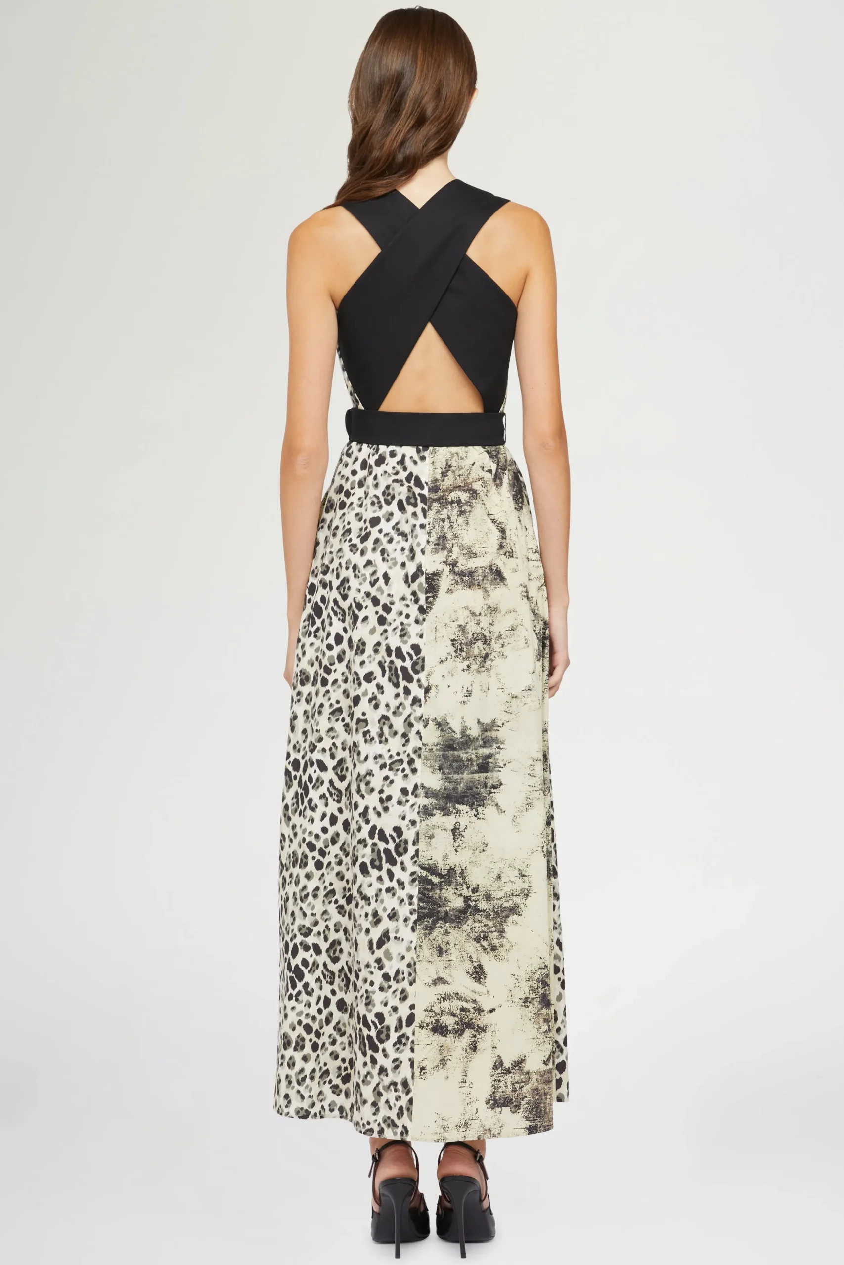 Midi Abito Stampa Tropicale & Leopardo