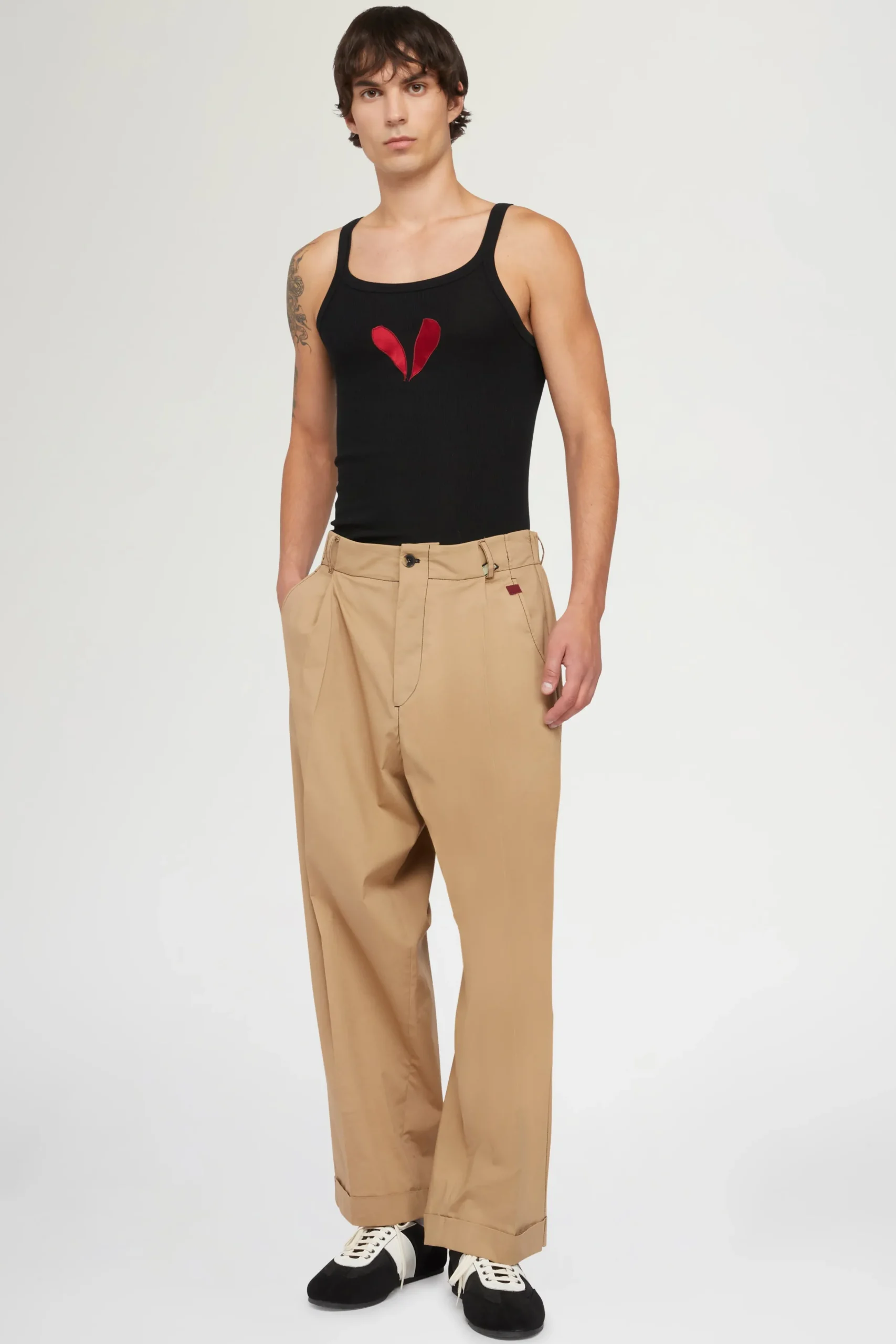 Pantaloni di Cotone Beige
