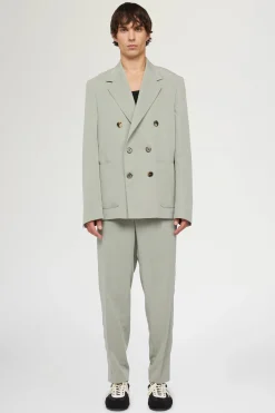 Pantaloni Dritti Verde Salvia