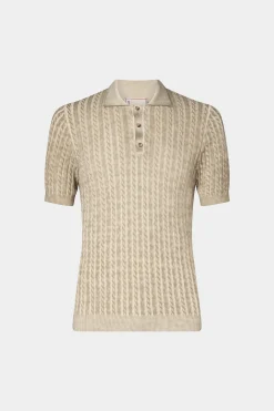 Polo in Maglia Beige
