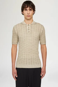 Polo in Maglia Beige
