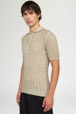 Polo in Maglia Beige