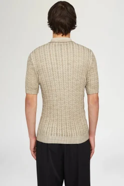 Polo in Maglia Beige