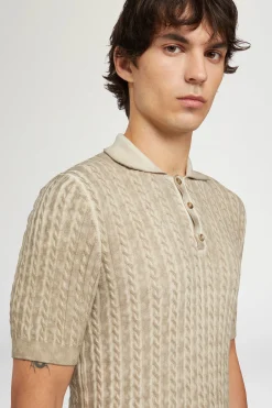 Polo in Maglia Beige