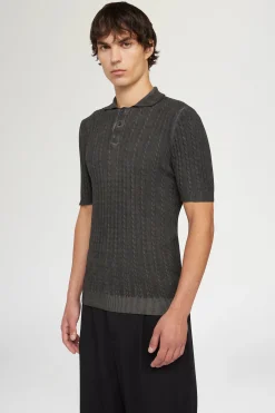 Polo in Maglia Grigia