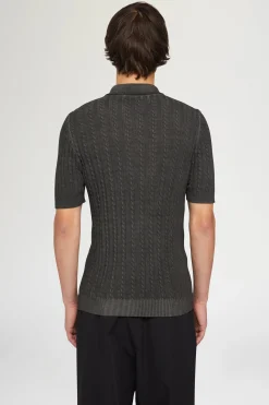 Polo in Maglia Grigia